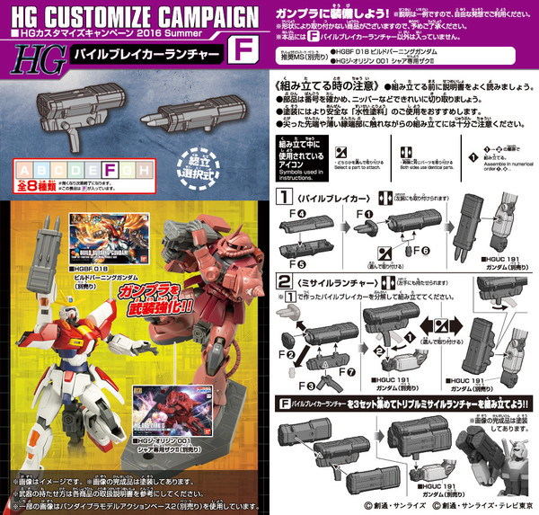 HG Customize Campaign 2016 Summer (F) [169560], Kidou Senshi Gundam, Bandai, Accessories, 1/144