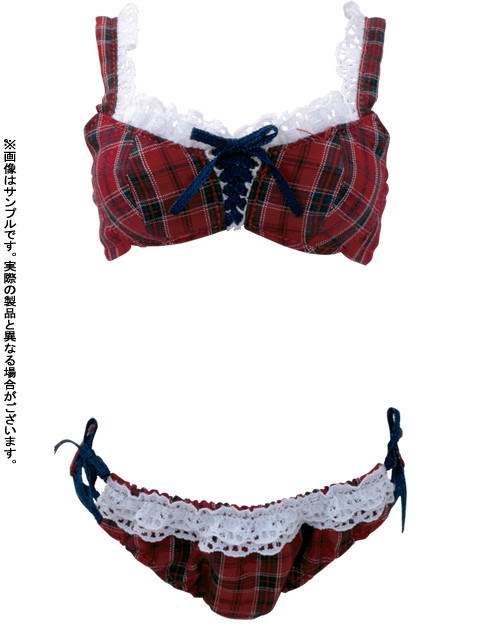 Plaid Patterned Bra & Shorts (Red Plaid), Azone, Accessories, 1/3