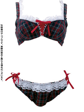 Plaid Patterned Bra & Shorts (Navy Plaid), Azone, Accessories, 1/3