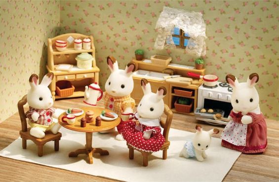 Chocolate Rabbit Kitchen Furniture Set, Sylvanian Families, Epoch, Accessories, 4905040264602