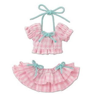 Gingham Check Puff Sleeve Bikini Set (Pink Plaid), Azone, Accessories, 1/12, 4560120200064