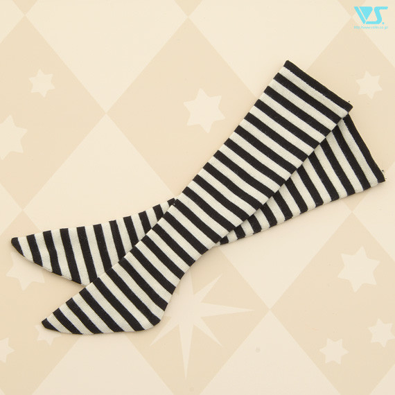 Thigh-High Socks (Off-white & Black Stripes), Volks, Accessories, 1/3, 4518992413341