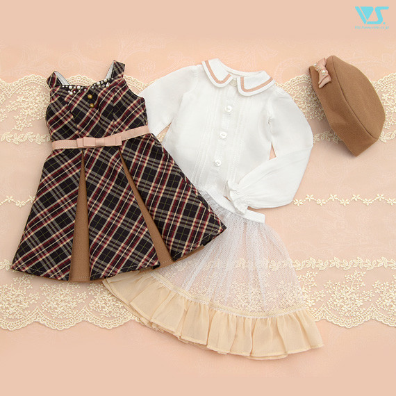 Girly Plaid Dress Set (Brown), Volks, Accessories, 1/3, 4518992413754