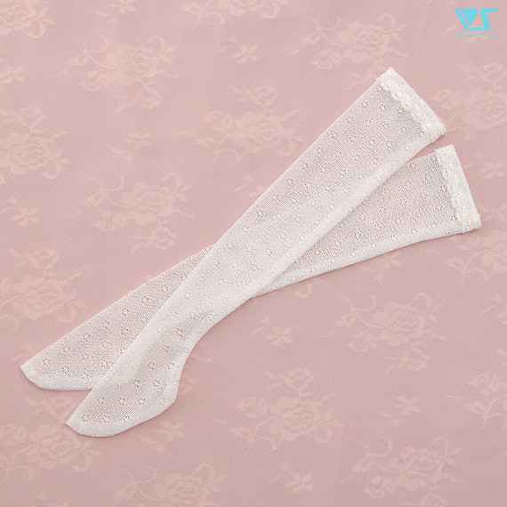 Thigh-High Socks (White / Flower-Patterned), Volks, Accessories, 1/3