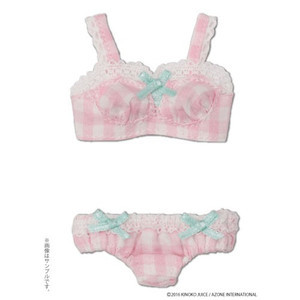 Gingham☆Bra & Shorts Set (Peach), Azone, Accessories, 4582119987749