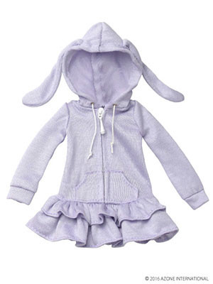 Rabbit Ear Parka One-piece Dress (Purple), Azone, Accessories, 1/6, 4582119984052