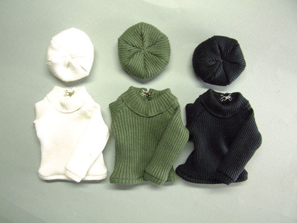 Ribbed Sweater & Cap (White), Azone, Accessories, 1/6