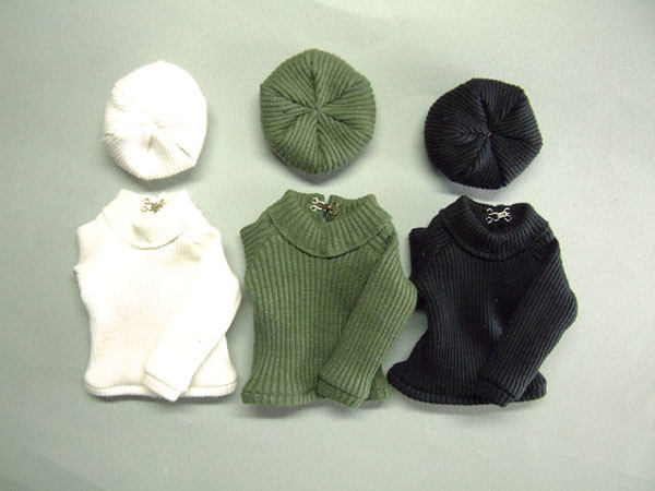 Ribbed Sweater & Cap (Olive), Azone, Accessories, 1/6