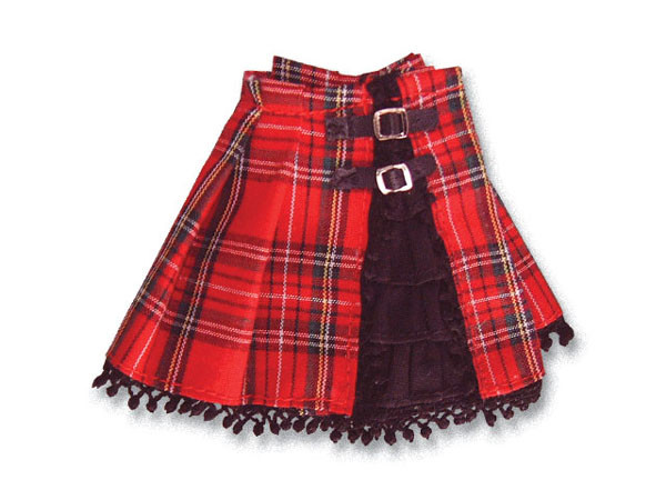 Side Belt Check Skirt (Red Tartan x Black Frill), Azone, Accessories, 1/6