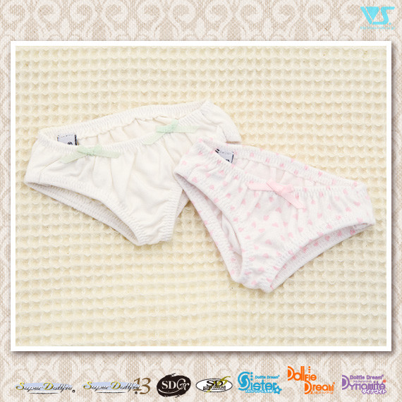Soft Cotton Panties Set (White / Heart Pattern), Volks, Accessories, 1/3