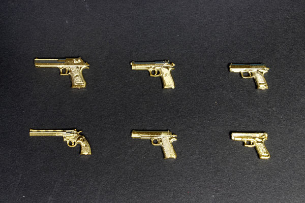 Realistic Handgun (Gold Coating), Platz, Accessories, 1/12, 4545782034288