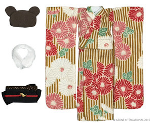 Modern Animal Kimono Set (Yellow x Brown Bear), Azone, Accessories, 1/6, 4582119982539