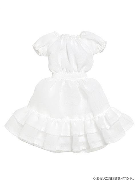 Chiffon Ruffle Millefeuille Dress (White), Azone, Accessories, 1/6, 4582119981792
