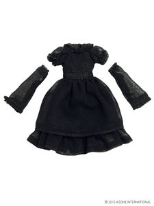 Chiffon Frill & Mille-feuille One Piece Dress Set (Black), Azone, Accessories, 1/12, 4582119981716