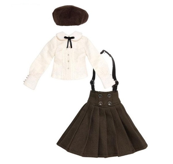 Omekashi Corset Pleats Skirt (Khaki x Brown), Azone, Accessories, 1/6, 4582119980214