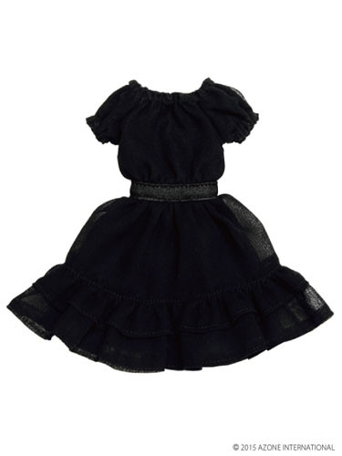 Chiffon Frill Mille-feuille One-piece Dress (Black), Azone, Accessories, 1/6