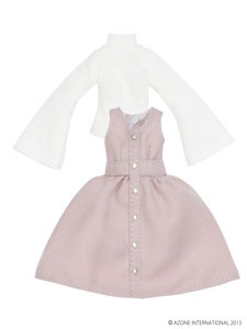 V-neck Jumper Skirt Set (Pink x Creme), Azone, Accessories, 1/12, 4582119980993