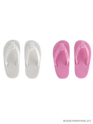 Beach Sandals (A Set, White & Pink), Azone, Accessories, 1/6, 4582119980535