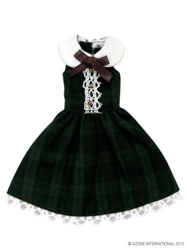 Round Collar One-piece (Green Plaid), Azone, Accessories, 1/12, 4580116049743