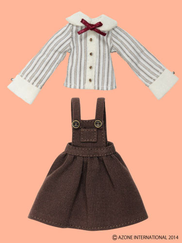 Blouse & Salopet Skirt (Brown Stripe x Brown), Azone, Accessories, 1/12