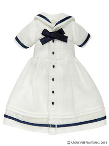 Short-sleeved Sailor One-piece (White), Azone, Accessories, 1/12, 4580116049408