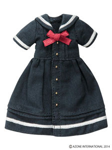 Short-sleeved Sailor One-piece (Navy), Azone, Accessories, 1/12, 4580116049392