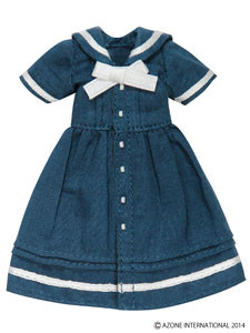 Short-sleeved Sailor One-piece (Blue), Azone, Accessories, 1/12, 4580116049385