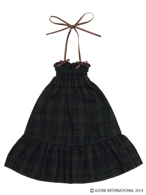 Ribbon Ruched Dress (Green Plaid), Azone, Accessories, 1/6, 4580116048586