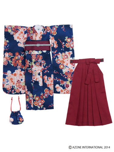Kimono & Hakama Set 2014 (Navy), Azone, Accessories, 1/6, 4580116048708