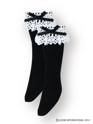 PNS Lolita High Socks (White x Black), Azone, Accessories, 4580116047367