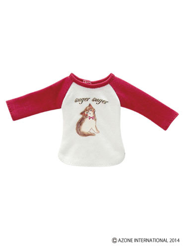 Nyanko Raglan T-shirt (Red x White), Azone, Accessories, 1/6, 4580116046759