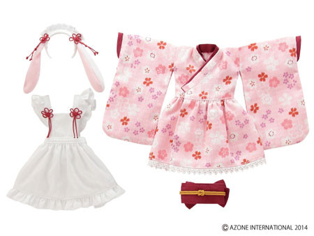 Usamimi Ear Japanese-style Maid Set -Nadeshiko Sakura- (Pink), Azone, Accessories, 1/6