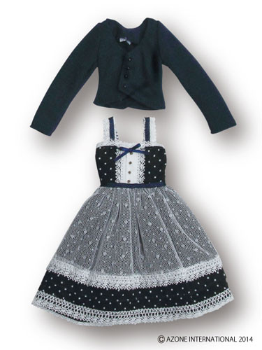 Komorebimori No Oyofukuya-san Shabondama Apron One-piece Dress Set (Navy x Navy), Azone, Accessories, 1/6, 4580116045837