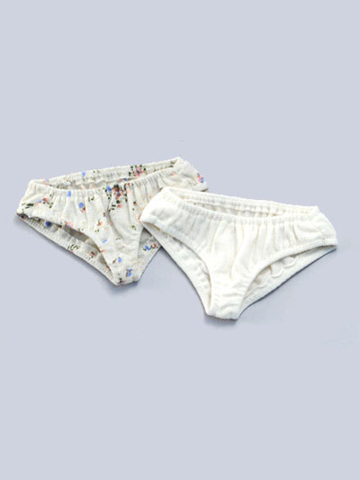 Soft Cotton Panties Set (Off White & Pink Flower Pattern), Volks, Accessories, 1/3