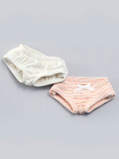 Soft Cotton Panties Set (Off White & Pink Stripes), Volks, Accessories, 1/3