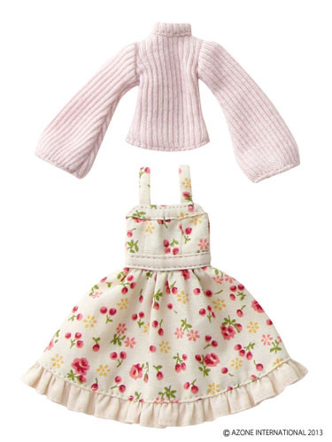 Tidy Flower Jumper Skirt Set (Beige + Pink Beige), Azone, Accessories, 1/12