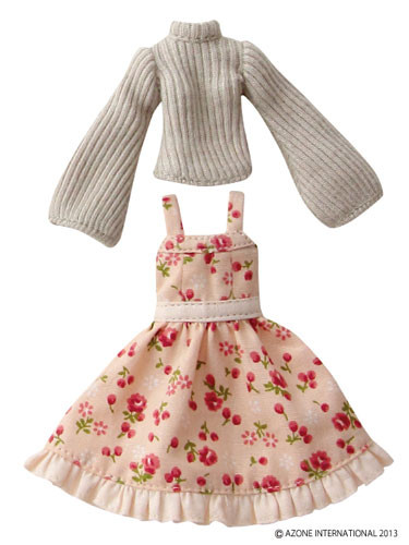 Tidy Flower Jumper Skirt Set (Pink + Beige), Azone, Accessories, 1/12