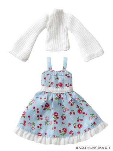 Tidy Flower Jumper Skirt Set (White + Sax), Azone, Accessories, 1/12