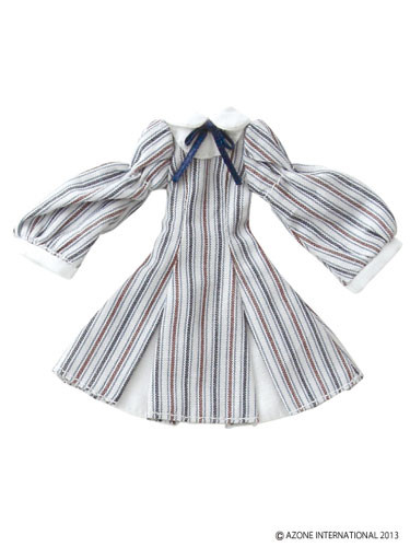 Retro Chic One-piece Dress Set (White Stripe), Azone, Accessories, 1/12