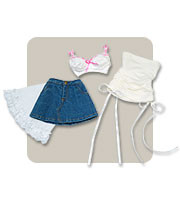 Tube Top & Denim Skirt Set, Volks, Accessories, 1/3