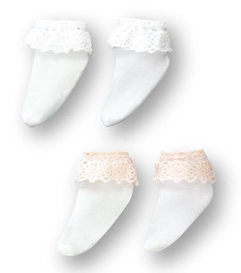 Angelic Sigh Lace Frill Socks Set (White x White, Beige x White), Azone, Accessories, 1/6, 4580116043468