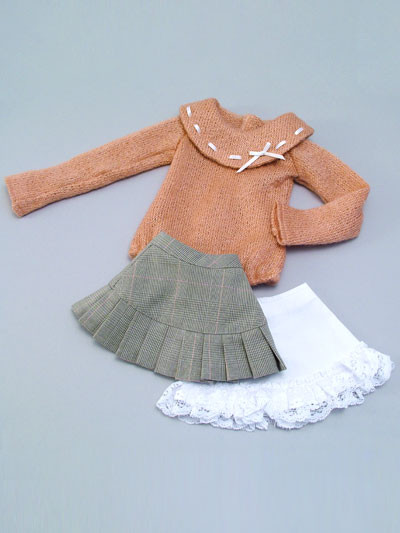 Pink Warm Knit Sweater And Mini Skirt Set, Volks, Accessories, 1/3