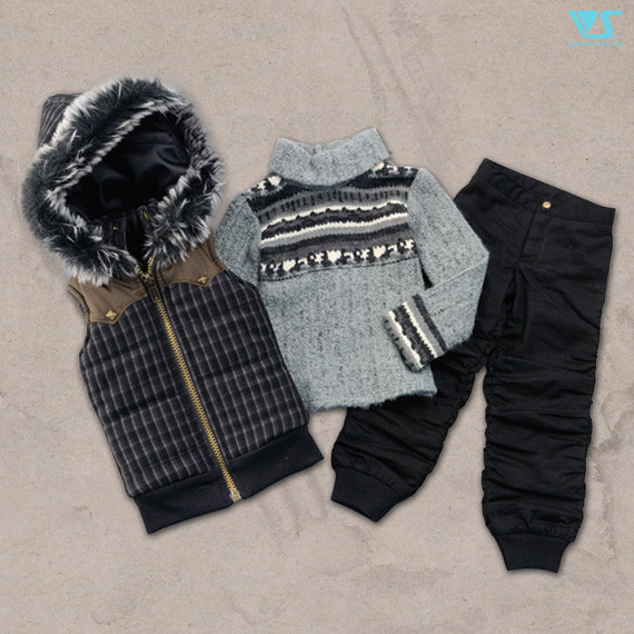 Check Down Vest Set, Volks, Accessories, 1/3