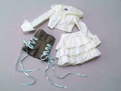 Hoodie & Corset Dress Set (White), Volks, Accessories, 1/3
