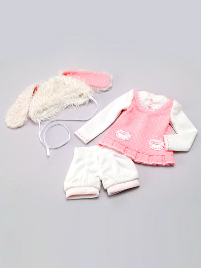 Fluffy Bunny Ear Hat Set (Pink), Volks, Accessories, 1/3