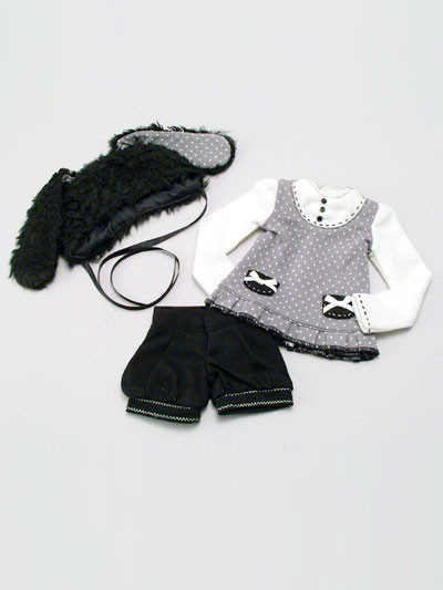 Fluffy Bunny Ear Hat Set (Black), Volks, Accessories, 1/3