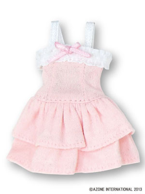 Knit Frilled One-piece Dress (Pink), Azone, Accessories, 1/12