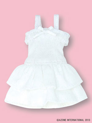 Knit Frilled One-piece Dress (White), Azone, Accessories, 1/12