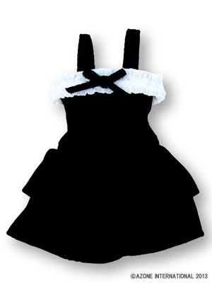 Knit Frilled One-piece Dress (Black), Azone, Accessories, 1/12