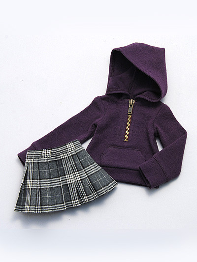 Comfy Hoodie & Skirt Set (Purple), Volks, Accessories, 1/3